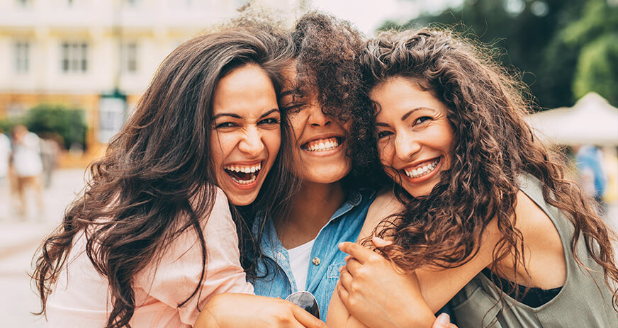 women smiling